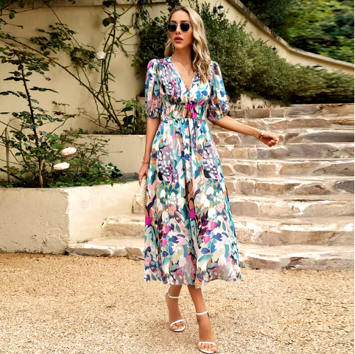 Summer Breeze V-Neck Maxi Dress