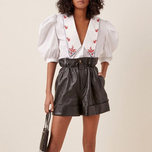 Lace V-Neck Summer Shirt